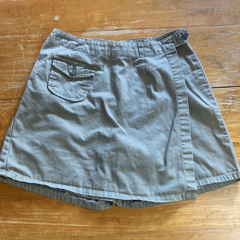 Cherokee Vintage 100% Cotton High Waisted Light Green 5.5” Inseam Skort Size 6